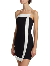 Asymmetric Strapless Minidress