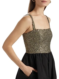 Christine Metallic Tweed Minidress