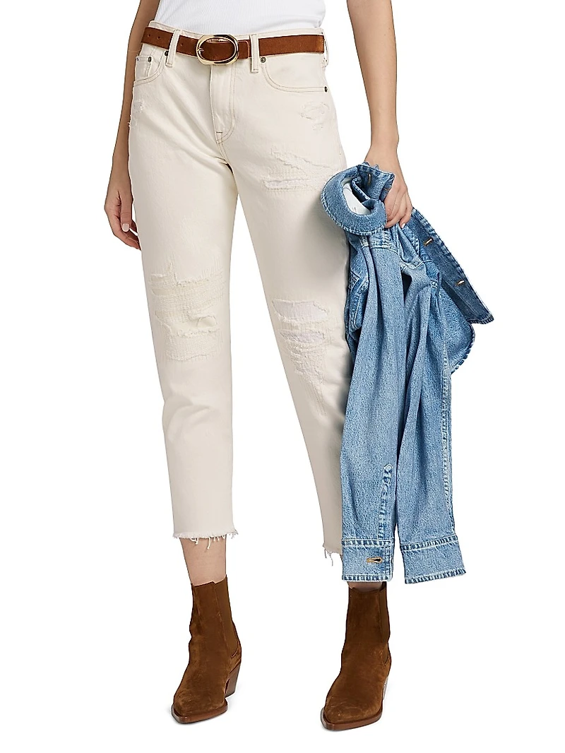 Distressed Cropped Jeans