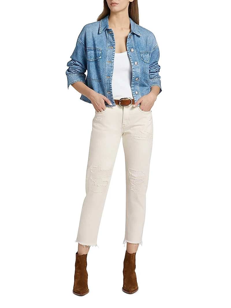 Distressed Cropped Jeans