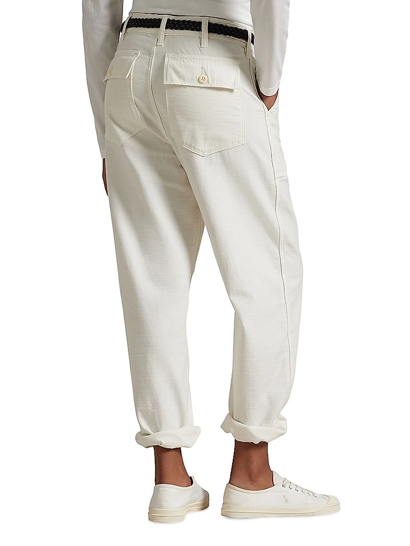 Ricky Sateen Straight-Leg Pants