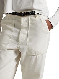 Ricky Sateen Straight-Leg Pants