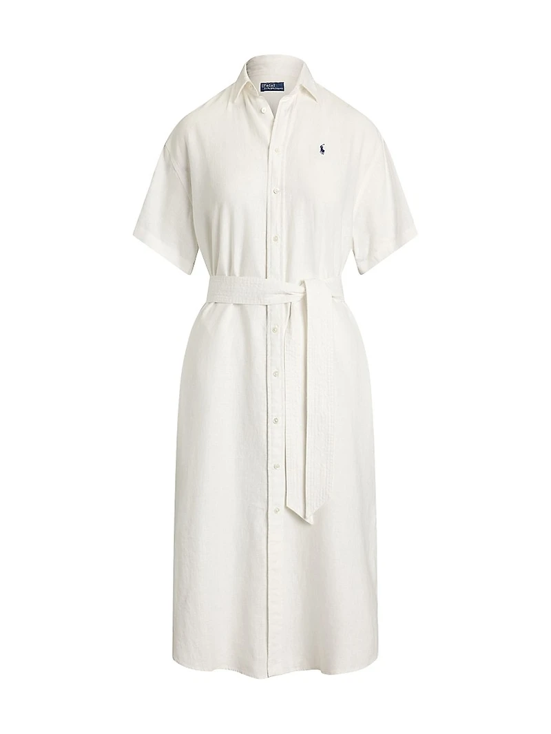 Short Sleeve Linen Shirtdress