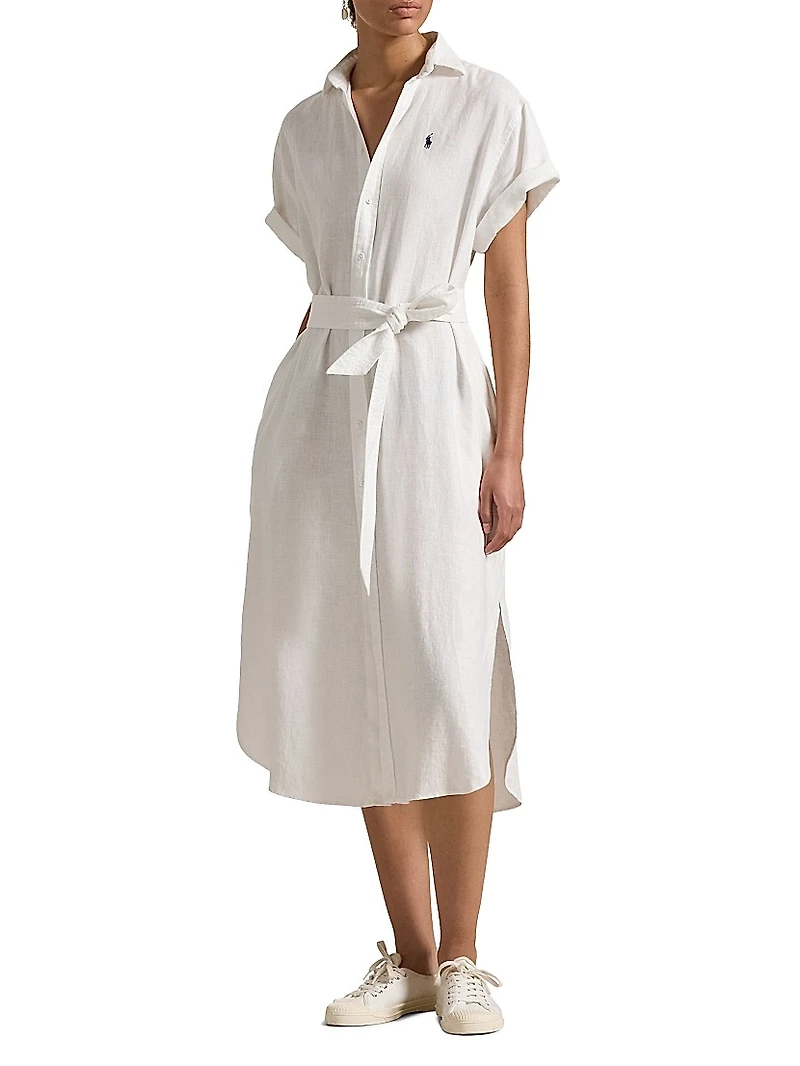 Short Sleeve Linen Shirtdress