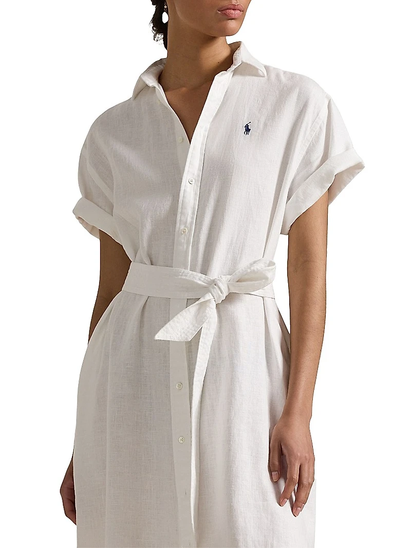 Short Sleeve Linen Shirtdress
