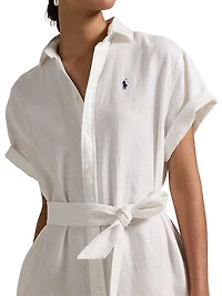 Short Sleeve Linen Shirtdress