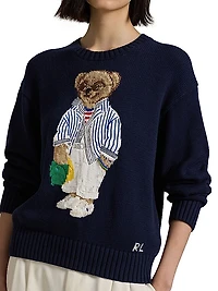 Polo Bear Cotton Crewneck Sweater