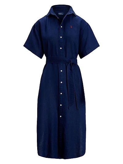Linen Belted Shirtdress