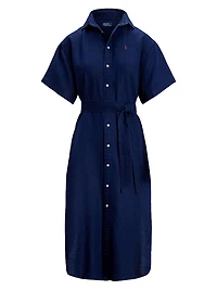 Linen Belted Shirtdress