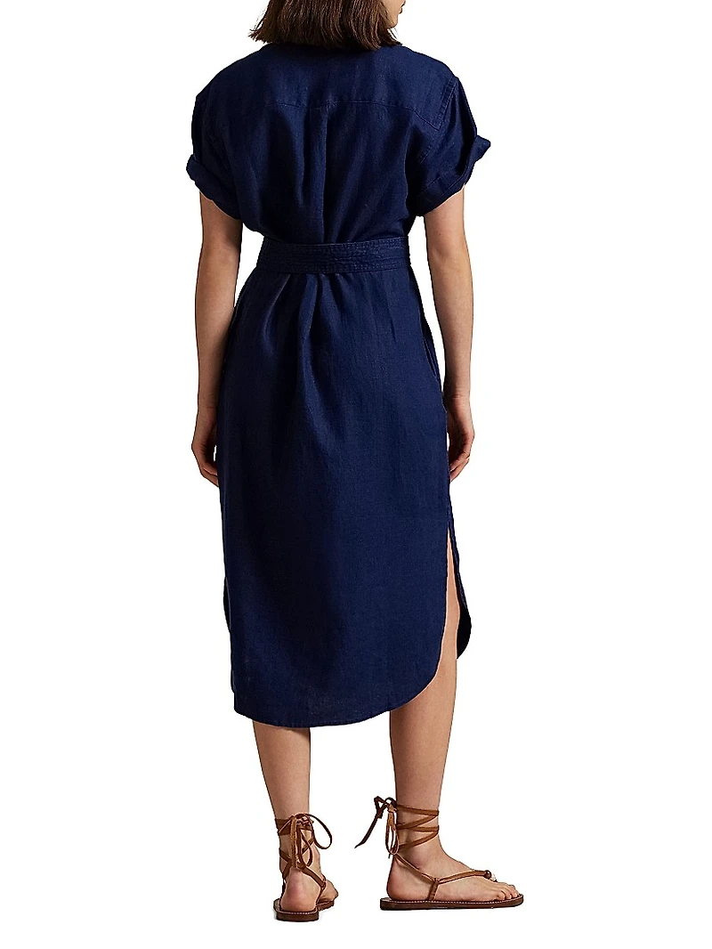 Linen Belted Shirtdress