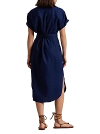 Linen Belted Shirtdress