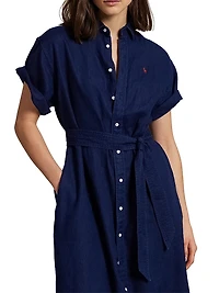 Linen Belted Shirtdress