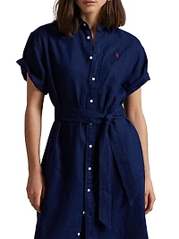 Linen Belted Shirtdress