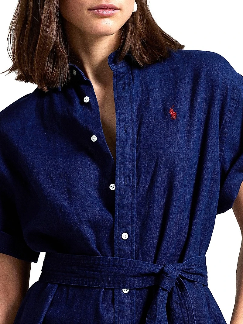 Linen Belted Shirtdress
