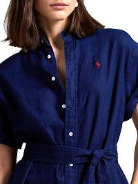 Linen Belted Shirtdress