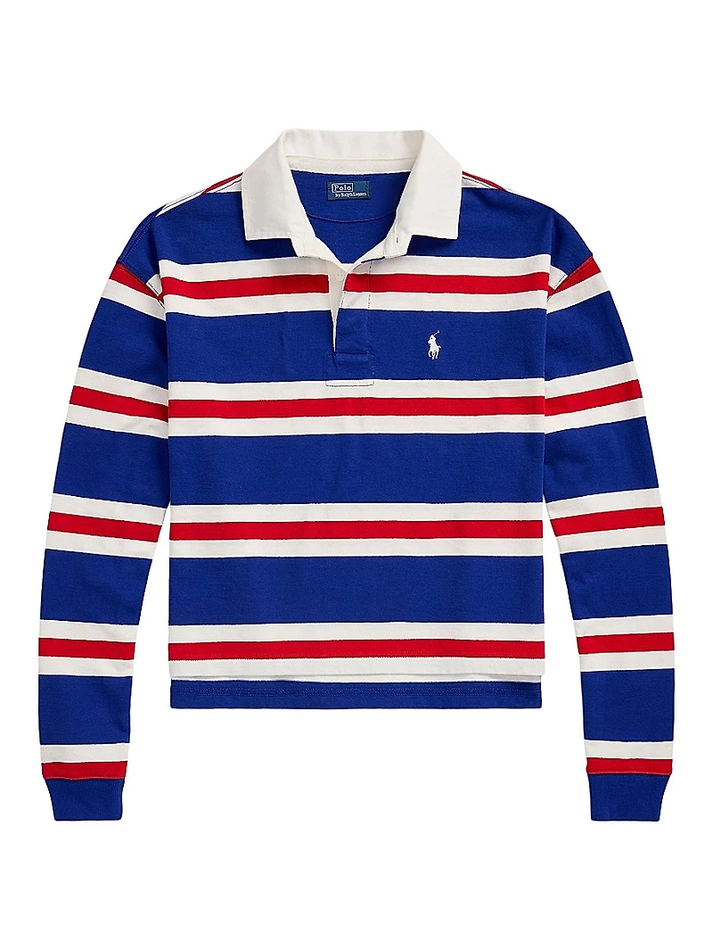 Striped Jersey Cropped Rugby Shirt