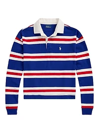 Striped Jersey Cropped Rugby Shirt