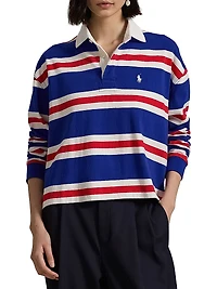 Striped Jersey Cropped Rugby Shirt