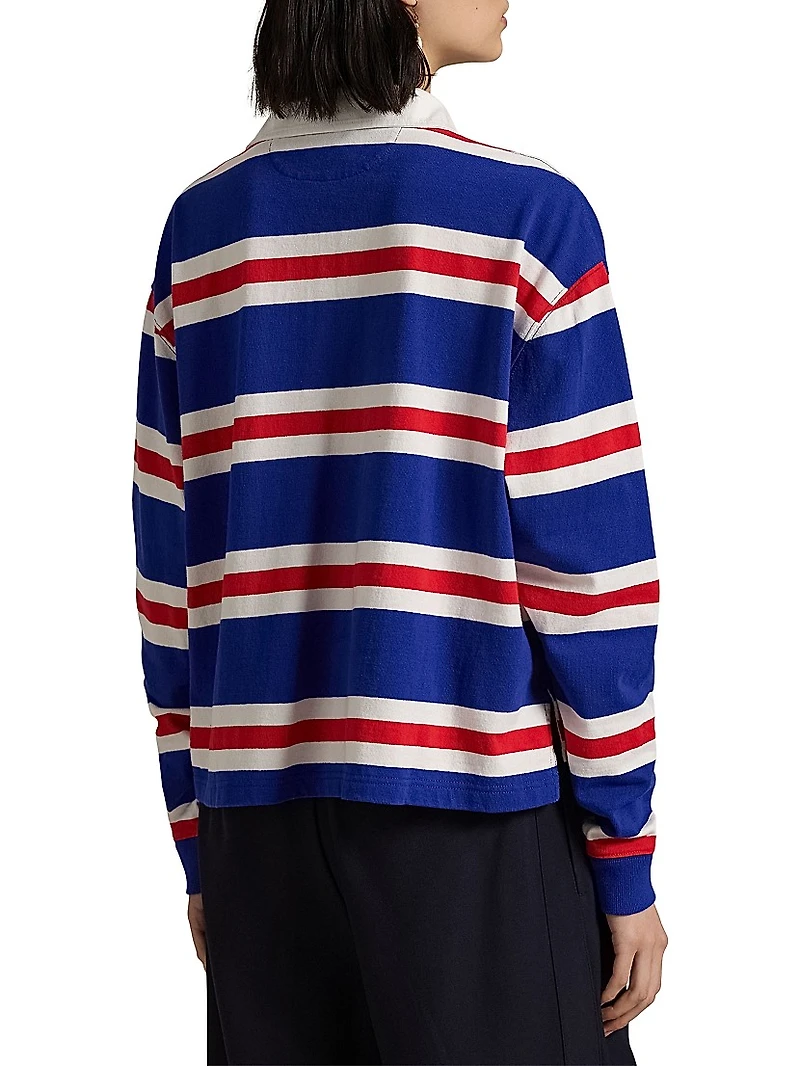 Striped Jersey Cropped Rugby Shirt