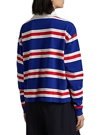 Striped Jersey Cropped Rugby Shirt
