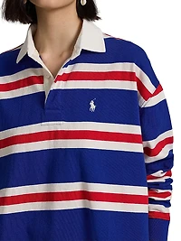 Striped Jersey Cropped Rugby Shirt