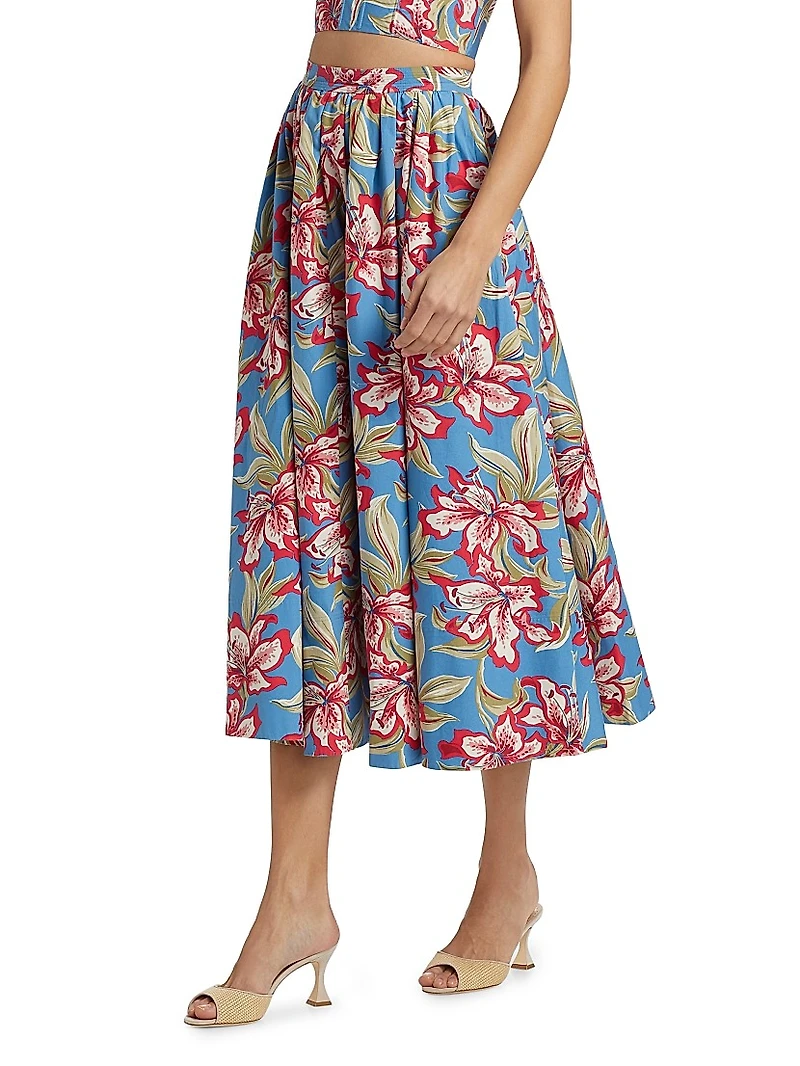 Floral Midi-Skirt