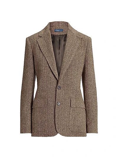 Herringbone Linen-Blend Blazer