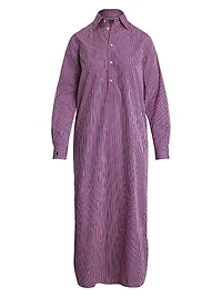 Striped Cotton Maxi Shirtdress