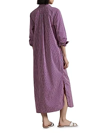 Striped Cotton Maxi Shirtdress