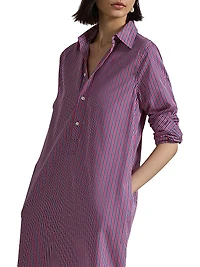 Striped Cotton Maxi Shirtdress