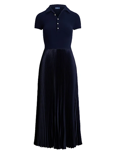 Pleated Polo Maxi Dress