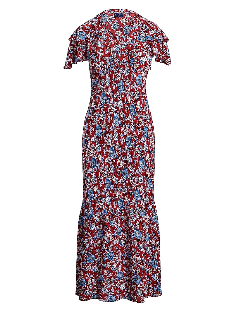 Floral Silk Midi-Dress