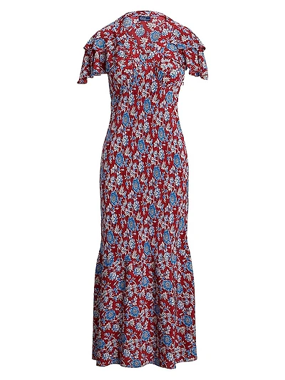 Floral Silk Midi-Dress
