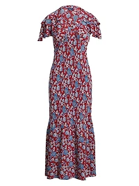Floral Silk Midi-Dress