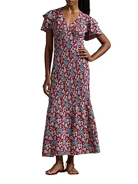 Floral Silk Midi-Dress