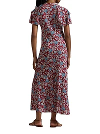 Floral Silk Midi-Dress