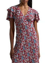 Floral Silk Midi-Dress