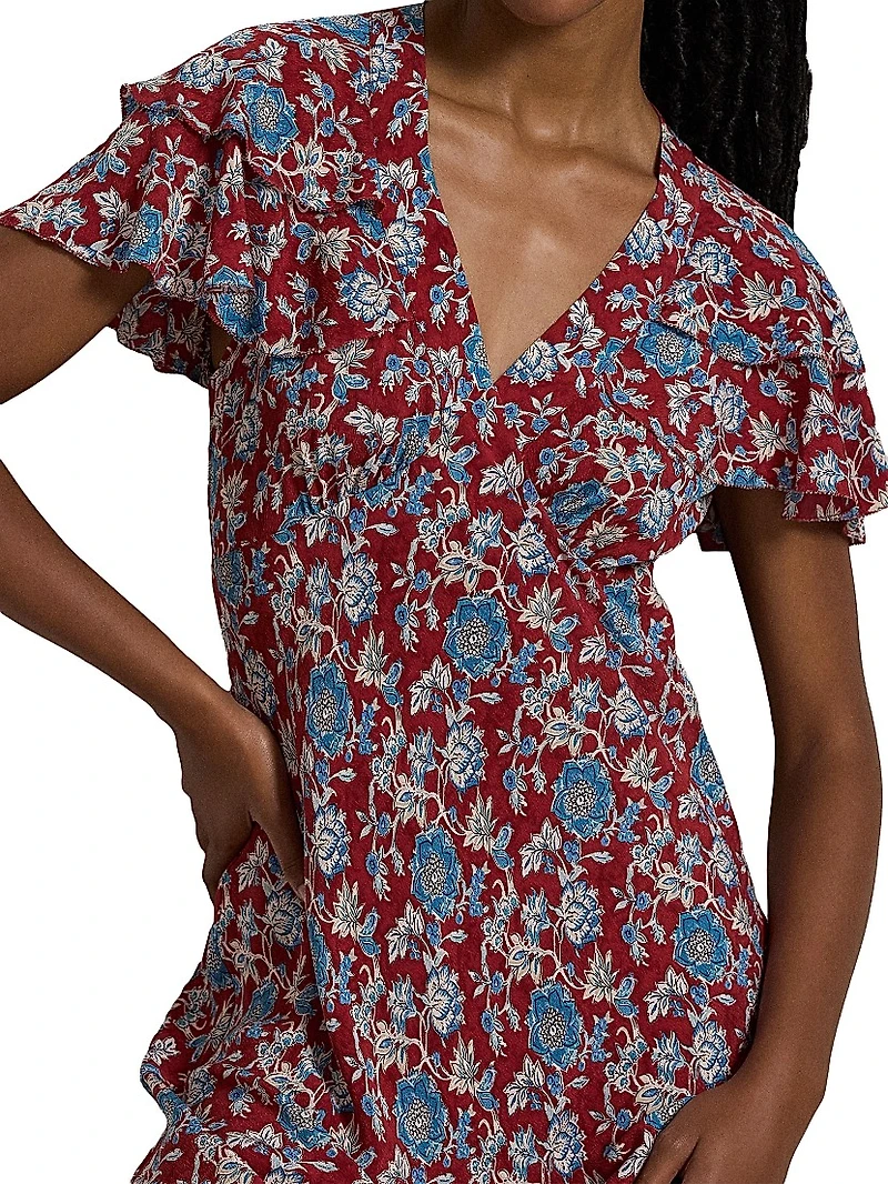 Floral Silk Midi-Dress