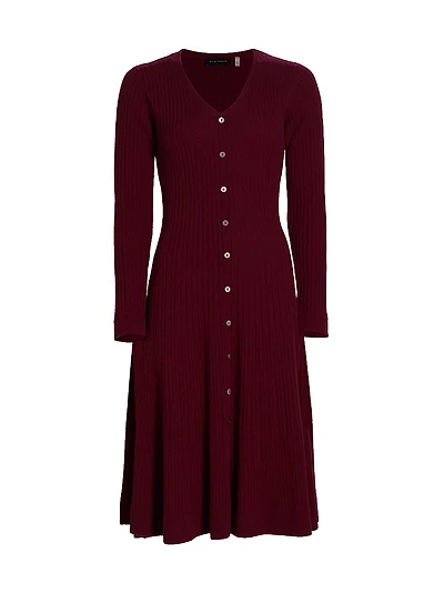 Ashley Cashmere V-Neck Sweaterdress
