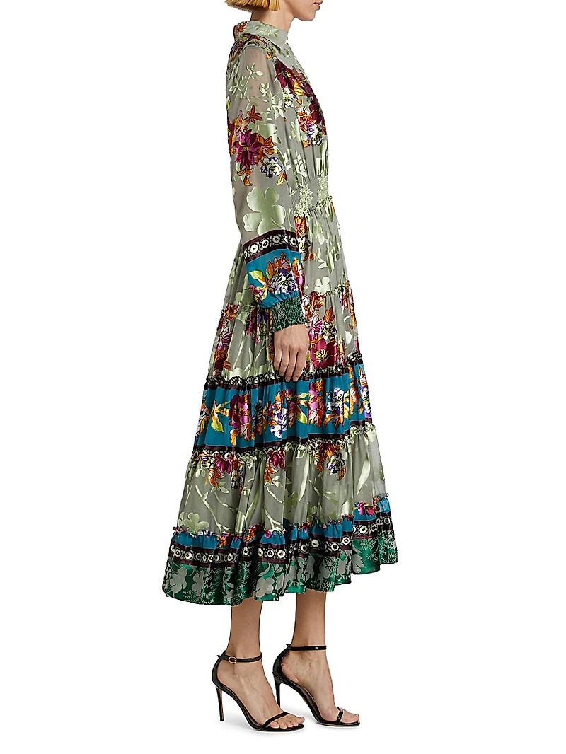 Geneva Floral Tiered Shirtdress