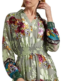 Geneva Floral Tiered Shirtdress
