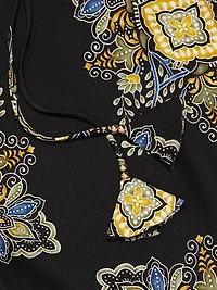 Tani Printed Silk-Blend Long-Sleeve Blouse