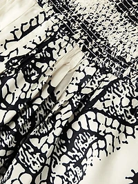 Lace Print Twist-Front A-Line Minidress