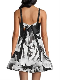 Floral Scoopneck Sleeveless Fit & Flare Minidress