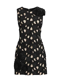 Floral Cut-Out Cotton Shift Minidress