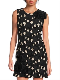Floral Cut-Out Cotton Shift Minidress