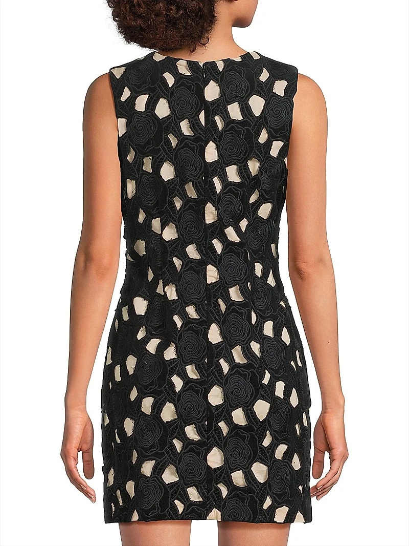 Floral Cut-Out Cotton Shift Minidress