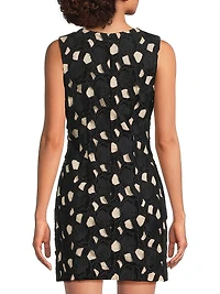 Floral Cut-Out Cotton Shift Minidress