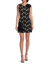 Floral Cut-Out Cotton Shift Minidress