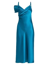 Satin One-Shoulder Gown